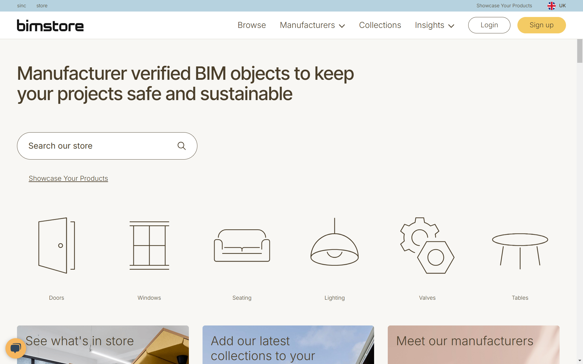 Bimstore Homepage