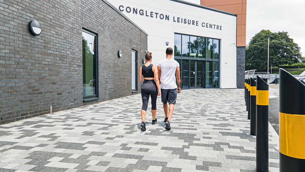 Invicta Onyx, Pearl & Moonstone | block paving | granite paving | brick pavers | congleton leisure centre