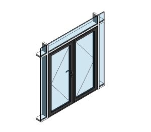 Product: AluK 58BD Residential Double Door (Curtain Wall Insert)