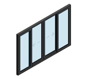Product: AluK BSC94 Sliding Door - 4 Panel Wall Insert