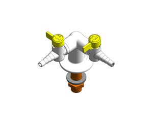 Image of 2 Way Bench Mounted Gas Tap Drop Lever - 900033NG