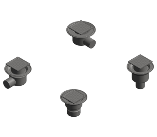 Image of Two Part Domestic Drain 150mm with membrane - Tile / Resin / Concrete