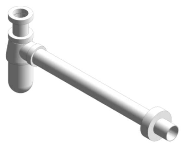 Revit, BIM, Store, Components, MEP, Object, Crosswater, Plumbing, Fixtures, Standard, Bottle, Trap, BTR0403C