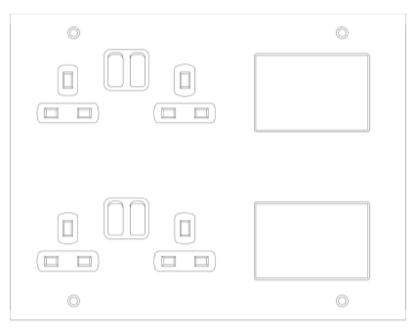 Bim, Content, Object, Component, BIM, Store, Revit, Free, Original, Library, Electrical, Power, Fixtures, Deta, Electrical, Sockets, Outlets, Switches, Plug, Gang, Lounge, Plates, Slimline, Decor, Chrome, Satin, Satin Chrome