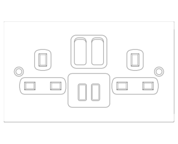 Bim, Content, Object, Component, BIM, Store, Revit, Free, Original, Library, Electrical, Power, Fixtures, Deta, Electrical, Sockets, Switches, Plug, Gang, USB, Charging, Sockets, Slimline, Decor, Chrome, Satin, Satin Chrome