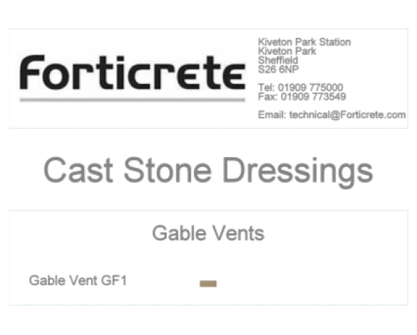 Bim, Content, Object, component, BIM, Store, Revit, Forticrete, Cast, Stone, Dressings, Decorative, Cill, Coping, Heads, Gable, Vents, Plinths, String, Course