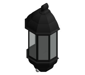 Product: Aluminium Five Panel P-Lux Half Lantern (Gloss) - GL5021LU