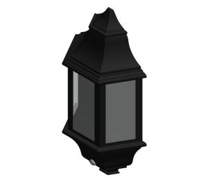 Product: Black Aluminium Three Panel P-Lux Half Lantern - GL5061LU