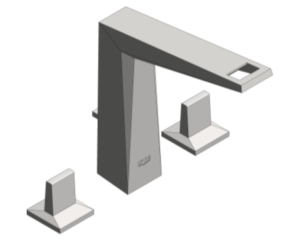Product: ALLURE BRILLIANT Three-hole basin mixer 1/2″ M-Size (20627000)