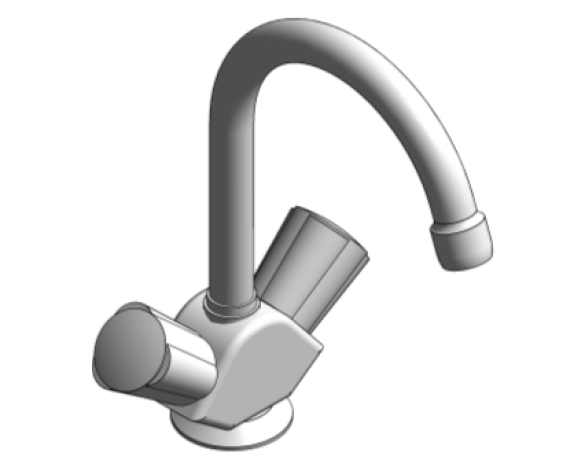 Revit, Bim, Store, Components, MEP, Object, Grohe, Plumbing, Fixtures, 14, METRIC, Costa, L, One, Hole, Basin, Mixer, 21337001