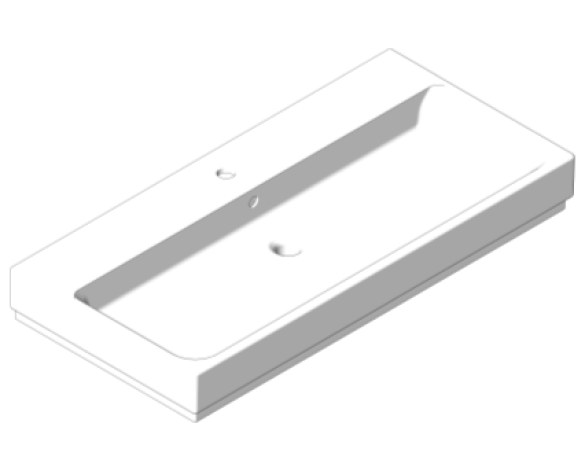 Revit, Bim, Store, Components, MEP, Object, Grohe, Cube, Ceramic, Wallhung, Basin, 100, 3938600H
