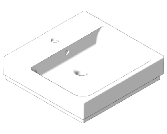 Revit, Bim, Store, Components, MEP, Object, Grohe, Cube, Ceramic, Wallhung, Basin, 50, 3947400H