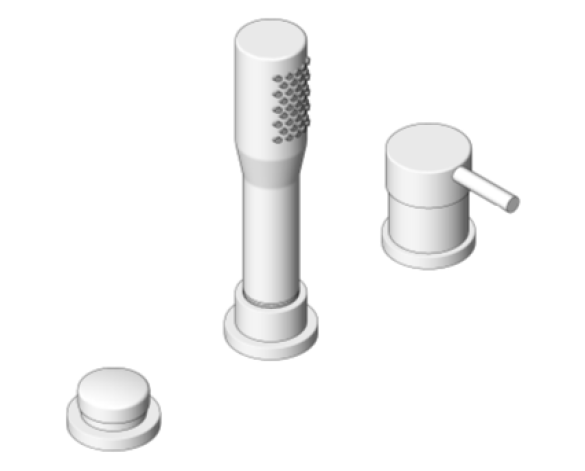 Revit, Bim, Store, Components, MEP, Object, Grohe, Plumbing, Fixtures, 14, METRIC, Essence, Trimset, Shower, 3 hole, bath, 19976001