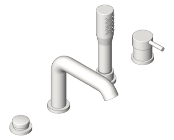 Revit, Bim, Store, Components, MEP, Object, Grohe, Plumbing, Fixtures, 14, METRIC, Essence, Trimset, Shower, 4 hole, bath, 19578001