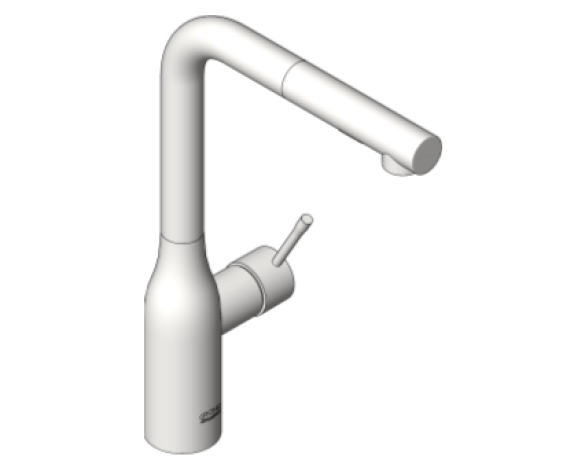 Revit, Bim, Store, Components, MEP, Object, Grohe, Plumbing, Fixtures, 14, METRIC, Essence, Single, Lever, Sink, Mixer, L, Spout, 30270000
