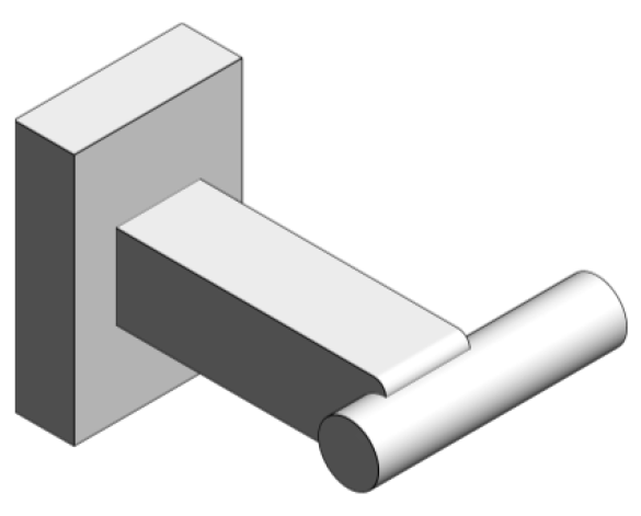 Revit, Bim, Store, Components, MEP, Object, Grohe, Plumbing, Fixtures, 14, METRIC, Essentials, Cube, Robe, Hook, 40511000