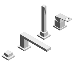 Product: Grohe Eurocube 4-Hole Single-Lever Bath Combination - 19897001