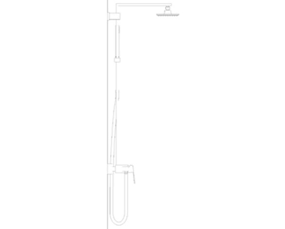 Revit, Bim, Store, Components, MEP, Object, Grohe, Plumbing, Fixtures, 14, METRIC, Eurocube, System, 150, Shower, System, with, Single, Lever, Mixer, 23147000