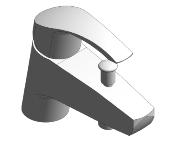 Revit, Bim, Store, Components, MEP, Object, Grohe, Plumbing, Fixtures, 14, METRIC, Eurosmart, Single, Lever, Bath, Mixer, 33412002