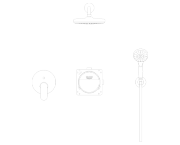 Image of Grohe Eurosmart Cosmopolitan Bundle Perfect Shower Set 210 - 25219001