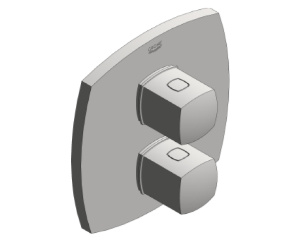 Revit, Bim, Store, Components, MEP, Object, Grohe, Plumbing, Fixtures, METRIC, Grandera, Thermostatic, Shower, Mixer, 19937000
