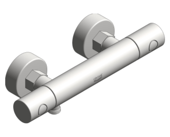 Revit, Bim, Store, Components, MEP, Object, Grohe, Plumbing, Fixtures, 14, METRIC, Grohtherm, 1000, Cosmopolitan, M, Thermostatic, Shower, Mixer,1/2″, 34065002