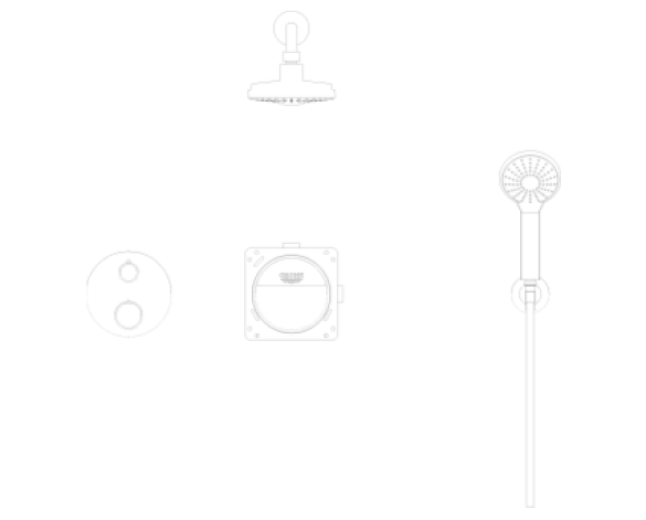 Image of Grohe Grohtherm Round Bundle Perfect Shower Set 160 - 34735000