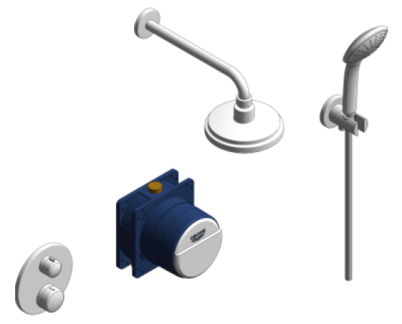 Image of Grohe Grohtherm Round Bundle Perfect Shower Set 160 - 34735000