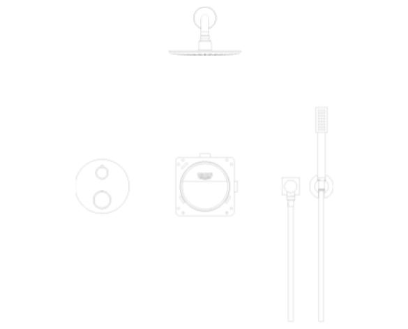 Image of Grohe Grohtherm Round Bundle Perfect Shower Set 210 - 34732000