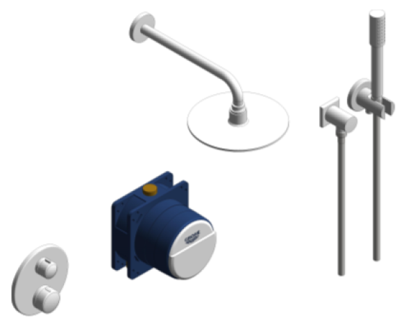 Image of Grohe Grohtherm Round Bundle Perfect Shower Set 210 - 34732000