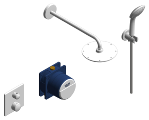 Image of Grohe Grohtherm Round Bundle Perfect Shower Set 210 - 34734000