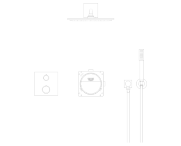 Image of Grohe Grohtherm Square Bundle Perfect Shower Set 310 - 34730000