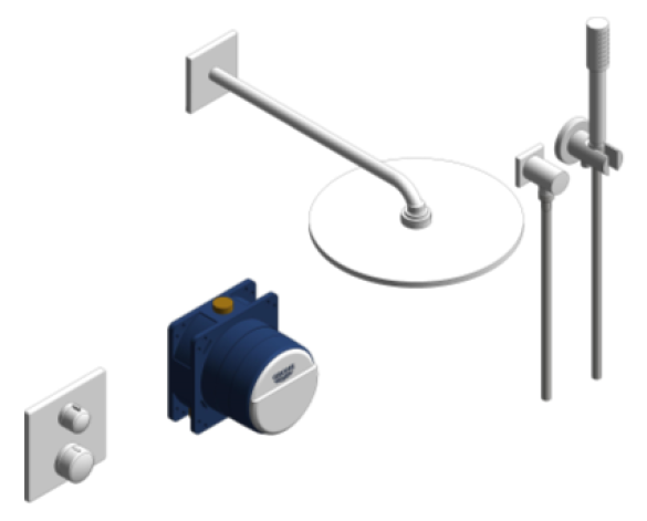 Image of Grohe Grohtherm Square Bundle Perfect Shower Set 310 - 34730000