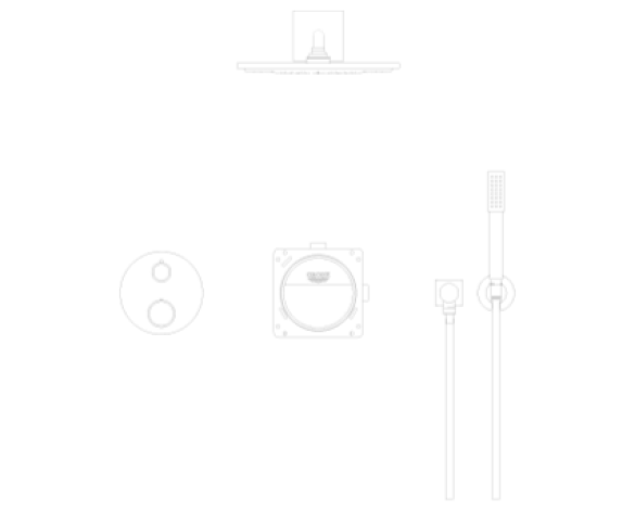 Image of Grohe Grohtherm Square Bundle Perfect Shower Set 310 - 34731000