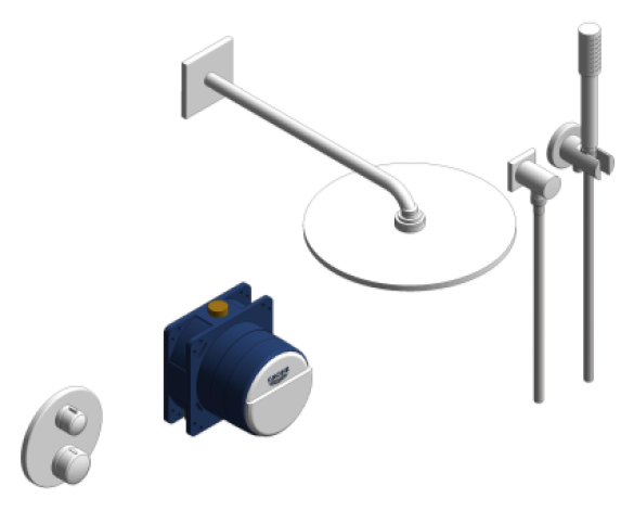 Image of Grohe Grohtherm Square Bundle Perfect Shower Set 310 - 34731000