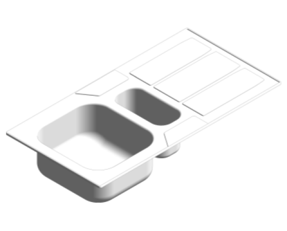 Revit, Bim, Store, Components, MEP, Object, Plumbing, Fixtures, METRIC, Grohe, Kitchen, Chrome, Sink, K400, K400+, +, Plus, 31569SD0