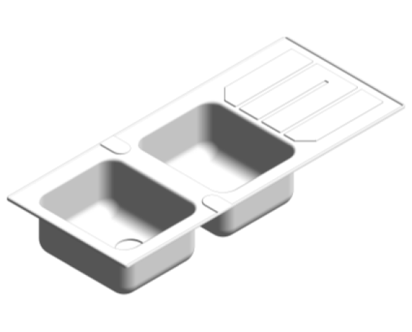 Revit, Bim, Store, Components, MEP, Object, Plumbing, Fixtures, METRIC, Grohe, Kitchen, Chrome, Sink, K500, 31588SD0