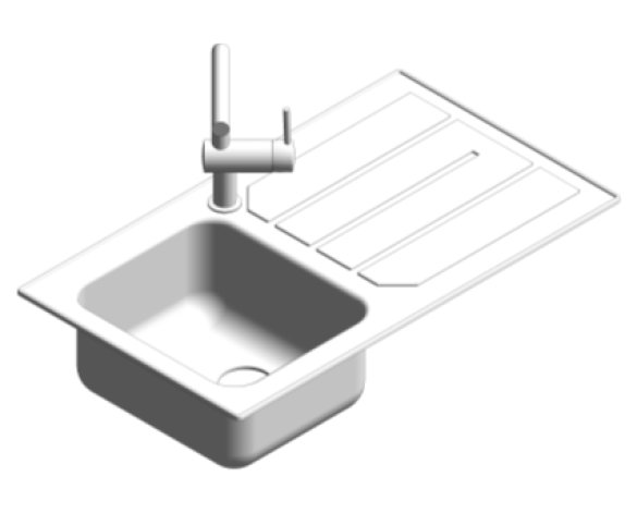 Revit, Bim, Store, Components, MEP, Object, Plumbing, Fixtures, METRIC, Grohe, Kitchen, Chrome, Sink, Bundle, K500, 31573SD0
