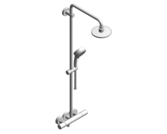 Revit, Bim, Store, Components, MEP, Object, Grohe, Plumbing, Fixtures, 14, METRIC, New, Tempesta, Cosmopolitan, 160, Shower, System, Thermostat, 27922000