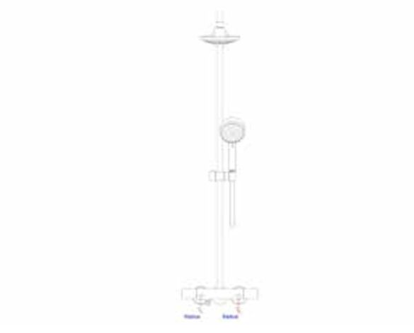 Revit, Bim, Store, Components, MEP, Object, Grohe, Plumbing, Fixtures, 14, METRIC, New, Tempesta, Cosmopolitan, 160, Shower, System, Thermostat, 27922000