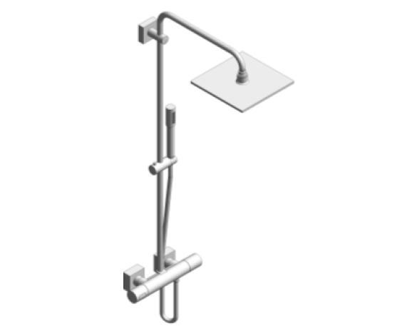 Revit, Bim, Store, Components, MEP, Object, Grohe, Plumbing, Fixtures,Rainshower,F-Series,System,254,Shower,system,thermostat,wall,mounting,27469000