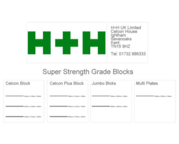 Revit, Bim, Store, Components, Wall, System, 14, Metric, H+H, UK, Limited, Block, Celcon, super, strength, grade, plus, jumbo, bloks, multi, plates