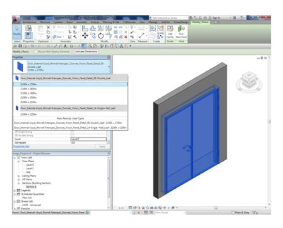 Revit, BIM, Download, Free, Components, Object, Interspec, Single, Door, 00, Lloyd, Worrall, Double, leaf, ironmongery, doorset, detail