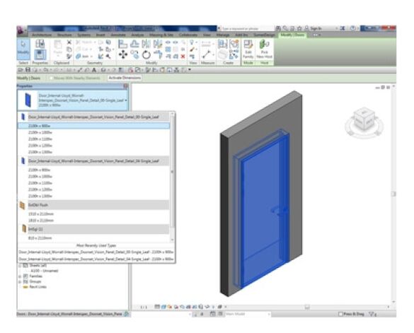 Revit, BIM, Download, Free, Components,Object,Interspec, Single, Door, 00, Lloyd, Worrall,single,leaf,ironmongery,doorset,detail,