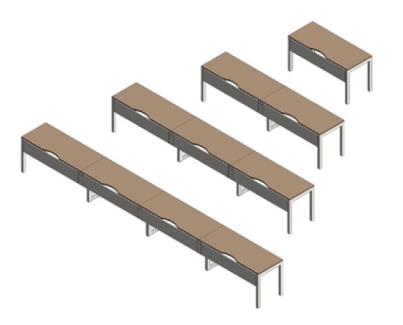 Revit, BIM, Store, Components, Architecture, Object,Free,Download,Moduflex,Bench,systems,desk,benching,work,station,office,D50,D80,in,line,back,to,,system,furniture,cable,management,screen