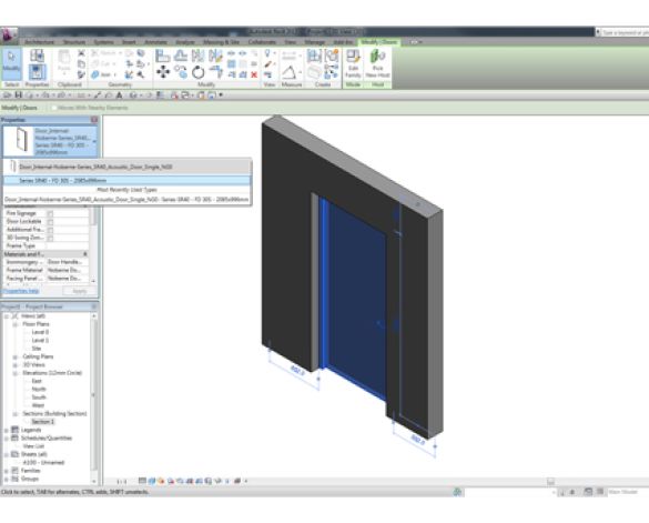 Revit, BIM, Download, Free, Components, Doorset, Single, Acoustic, Door, Doors, Series, SR40, NG0