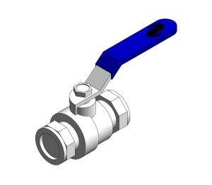 Product: Nickel Plated Ball Valve - Compression (Blue Handle)
