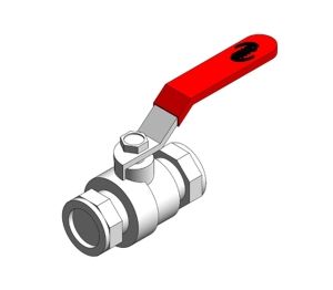 Product: Nickel Plated Ball Valve - Compression (Red Handle)