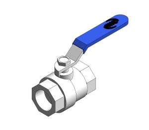 Product: Nickel Plated Ball Valve - Female (Blue Handle)