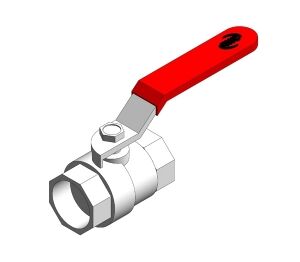 Product: Nickel Plated Ball Valve - Female (Red Handle)